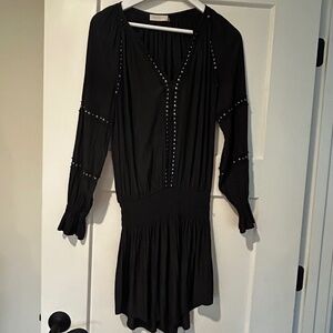 Ramy Brook Black Long Sleeve Dress SILK BLEND Studded Ramy B women's XSMALL XS